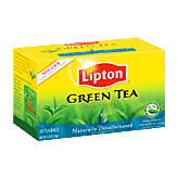 Lipton Tea Bags Green Tea Naturally Decaffeinated Left Picture